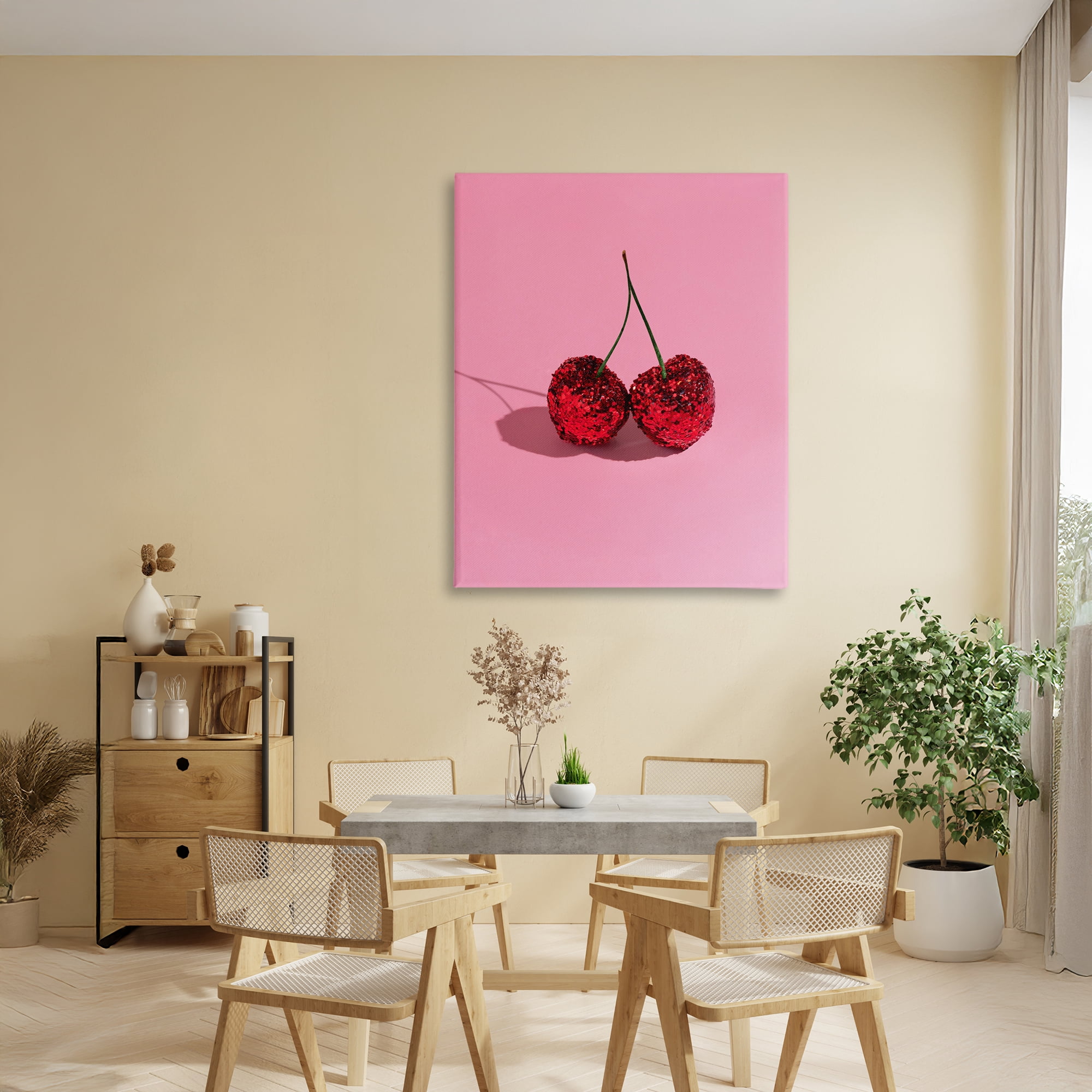 Stupell Industries Glitter Encrusted Cherries Canvas Wall Art, design by LISH Creative