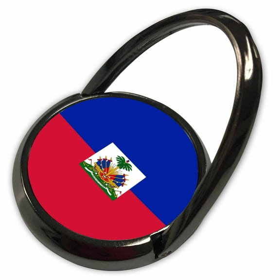 3dRose, Flag of Haiti - Dark navy blue and red with Haitian coat of arms - Caribbean country world souvenir, Phone Ring
