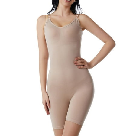 

Eyicmarn Women s Sleeveless Corset Playsuit Solid Color Low-Cut Tummy Control Shaping Slimming Sling One-Piece Clothes