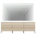 thumbnail image 3 of 3 Drawer Dresser Set of 3 for Bedroom, Minimalist Chest of Drawers with Storage, 9 Drawer Dresser with Reeded Design, Wooden Modern Dresser for Living Room, Bedroom, Entryway, 3 of 8