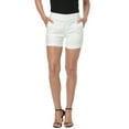 thumbnail image 2 of HDE Chino Shorts for Women, Elastic High Waisted Casual Shorts, White XXL, 2 of 6