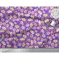 thumbnail image 2 of Soimoi Purple Cotton Duck Fabric Leaves & Floral Watercolor Fabric Prints by Yard 42 Inch Wide, 2 of 3