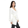thumbnail image 2 of Blusa de punto diseño cruzado Roman Fashion /Juvenil, 6688 (Blanco) blanco M, 2 of 5