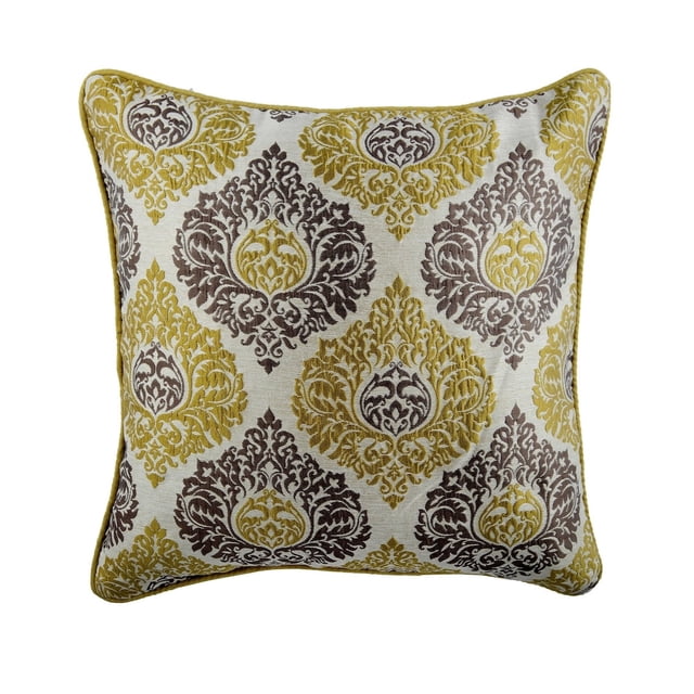 Funda de cojín personalizada, fundas de almohada decorativas de 35 x 35 cm (14 x 14 pulgadas), fundas de almohada, fundas de sofá de jacquard dorado y gris, almohadas de cama, estilo contemporáneo -