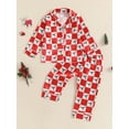 thumbnail image 2 of Suealasg Little Girl Christmas Pajama Set 1T 2T 3T 4T 5T Kids Girl Fall Loungewear Outfits Santa Claus Print Long Sleeve Shirt +Long Pants Toddler Girl 2Pcs Sleepwear Set, 2 of 7