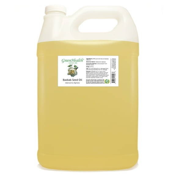 Baobab Seed Carrier Oil - 1 Gallon - Clear Plastic Jug w/ Cap