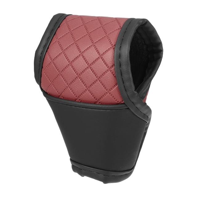 Funda universal para palanca de cambios de coche, funda para palanca de cambios, funda para palanca de cambios automática, moderna, piel sintética, color negro y rojo vino