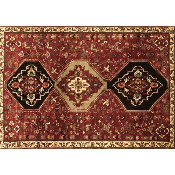 Ahgly Company Indoor Rectangle Persian Brown Traditional Area Rugs, 6' x 9'