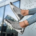 thumbnail image 6 of Silver Unisex Reflective Sneakers Outdoor Casual Mesh Running Shoes Lightweight Breathable Walking Footwear Men Women, 6 of 7