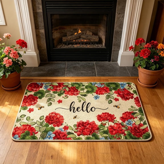 AuroraX Entrance Welcome Matt Outdoor Front Door Floral Holiday House Front Door Rugs for Outside Washable 16x24 Non Slip Welcome Mats for Inside Mothers Day Gifts for Mom