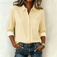 thumbnail image 4 of Noric Women's Striped Shirt Long Sleeve Button Down Lapel Collar Loose Fit Casual Office Business Tops, 4 of 9
