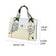 thumbnail image 3 of Elainilye Handbags For Women, Chain Strap Silk Scarf Handle Graphic Crossbody Bag, 7.1×5.5In,White, 3 of 3