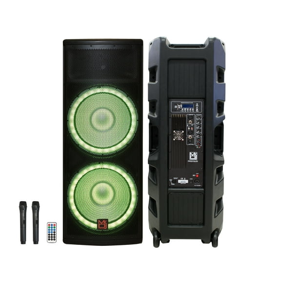 MR DJ PRO215LED 5500W PRO PA DJ Dual 15” 3-Way Powered/Active Live Sound Loud Speaker