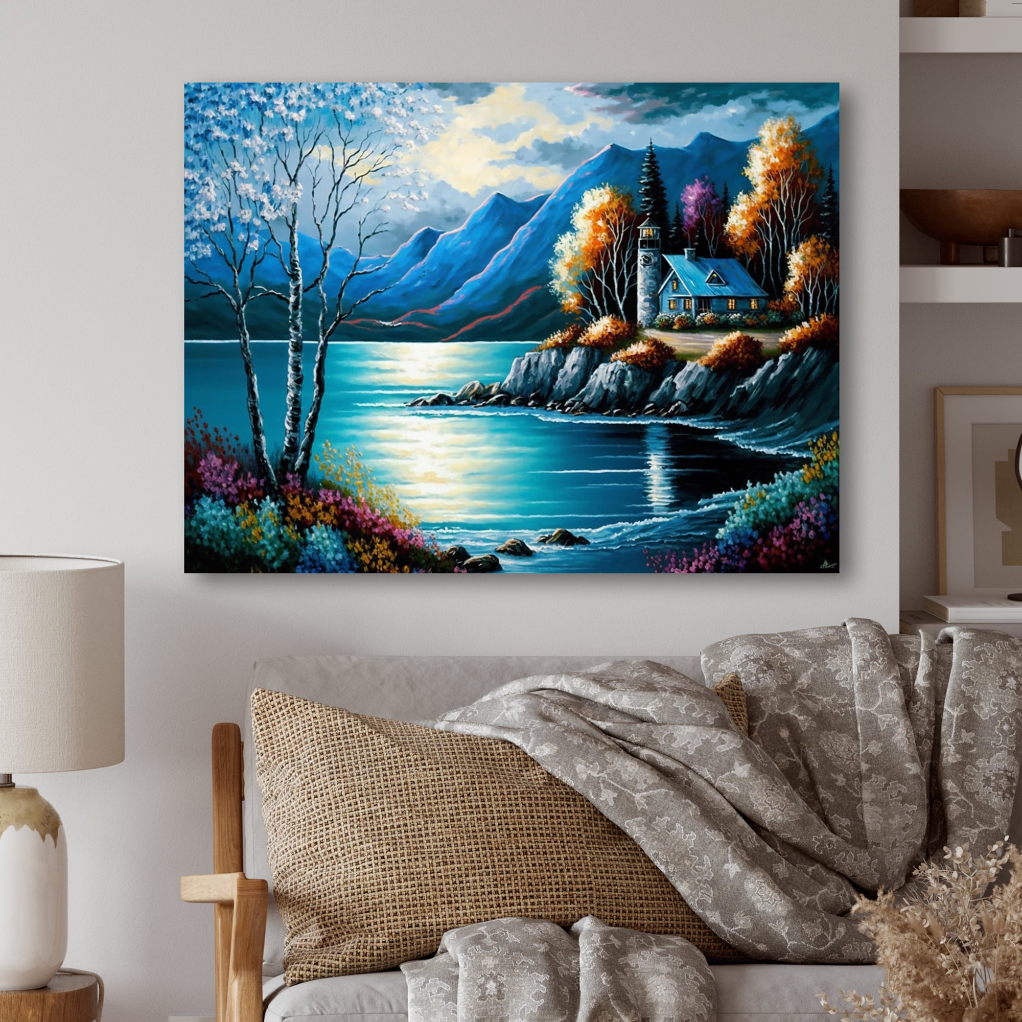 Designart Lakehouse On The Coast In Summer III Canvas Wall Art