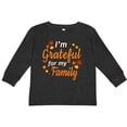 thumbnail image 3 of Inktastic I'm Grateful for My Family in Orange with Fall Leaves Boys or Girls Long Sleeve Toddler T-Shirt, 3 of 5