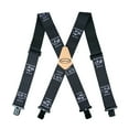 thumbnail image 2 of Tie Clip Fasker Mens Suspenders X-Back 2" Wide Adjustable Solid Straight Clip Red Bow Tie 2 of 13