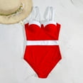thumbnail image 6 of Sngxgn Swimsuit Women - Tummy Control Bathing Suits, Unique Design Criss Cross Back, Ruched Swimwear(Red,L), 6 of 9