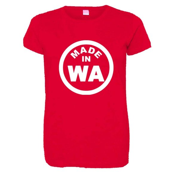PleaseMeTees™ Womens From Born Made In Washington WA Logo Label HQ Tee