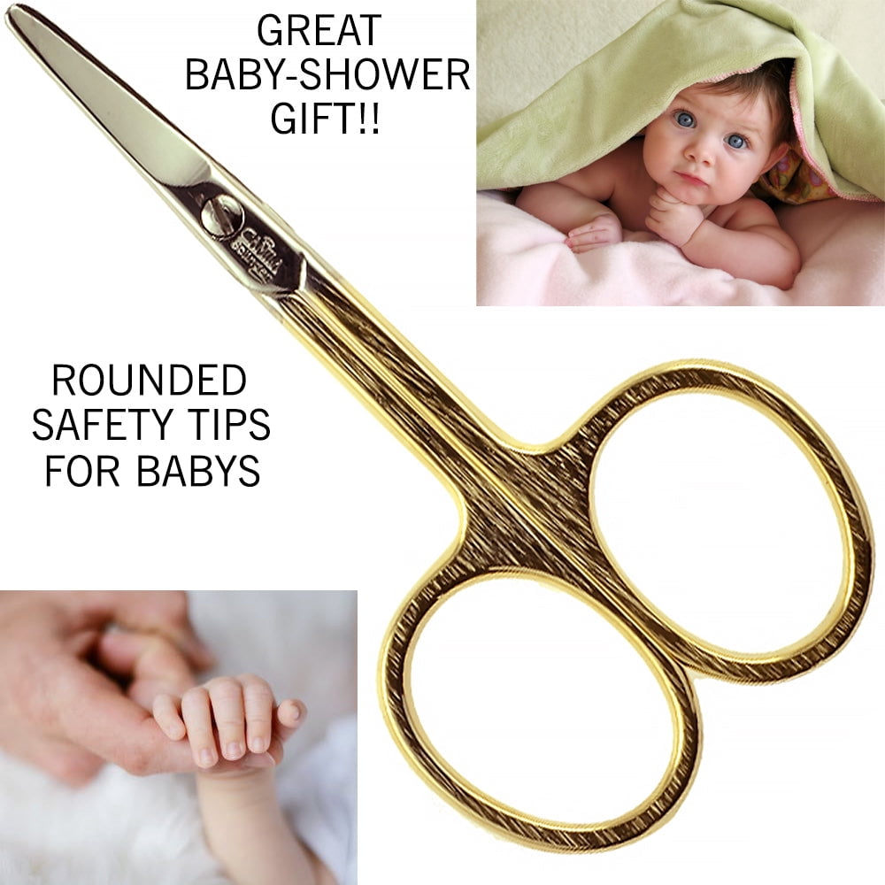 3" Gold Plated Rounded Tip Baby Scissors