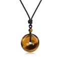 thumbnail image 1 of COAI Brown Tiger's Eye Stone Circle Donut Pendant Necklace for Men and Women, 1 of 6