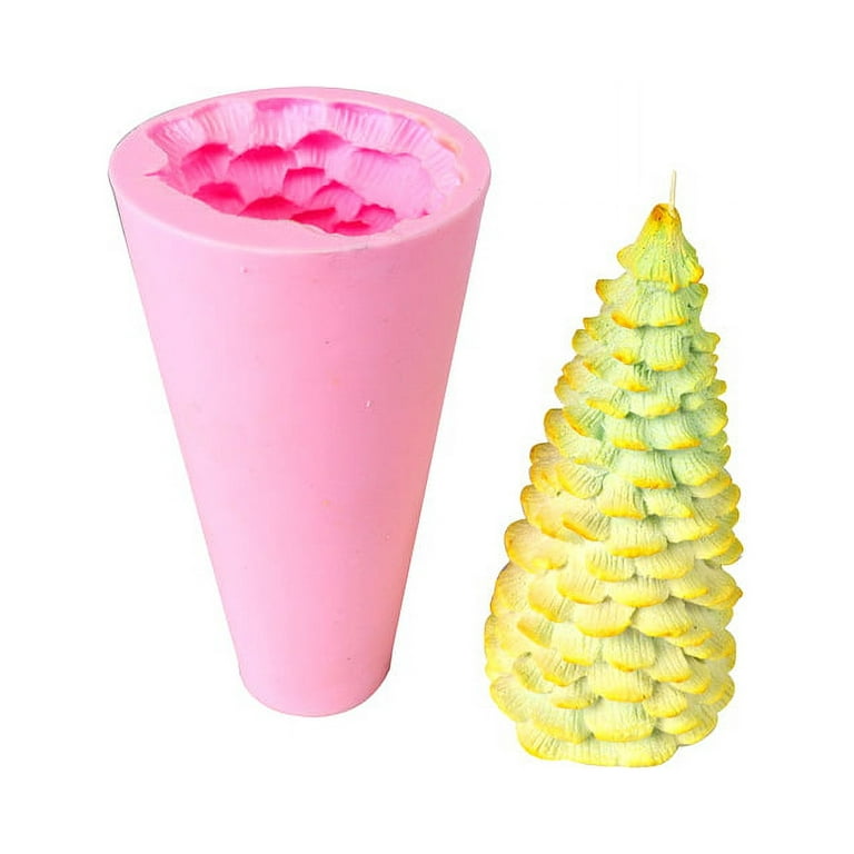 3D Christmas Pine Cone Silicone Candle Mold Beeswax Candle Making Mould DIY