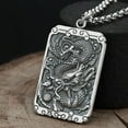 thumbnail image 2 of Men's Personality Retro Tag Foot Silver Dragon Pendant, 2 of 2