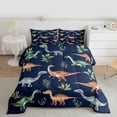 thumbnail image 2 of Castle Fairy Cute Dinosaur Queen Comforter Set,Cartoon Wildlife Dino Bedding Comforter Set, 2 of 8