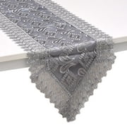 Shop Lc Delivering Joy Table Runner Decor Gray Silver Paisley Pattern Polyester Lace Dinning Dinner Mat Home Decorative