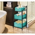 thumbnail image 7 of Sorbus Storage Box Woven Basket Bin Container Tote Cube Organizer Set Stackable Storage Basket Woven Strap Shelf Organizer Built-in Carry Handles (7 Piece - Aqua), 7 of 7