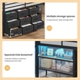 thumbnail image 4 of Twin Loft Bed with 9 Storage Drawers and 2 Storage Shelves, Low Loft Bed Twin Size with LED Lights,Stairs,Metal Bed with Safety Guardrail,Space Saving,No Box Spring Needed, Black, 4 of 8