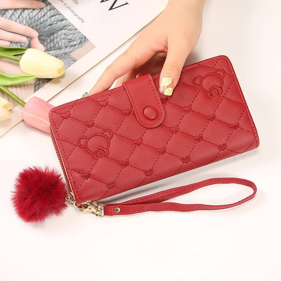 Women's wallet casual long buckle women's clutch purse coin purse zipper buckle wallet card bag female Mother's Day birthday gift