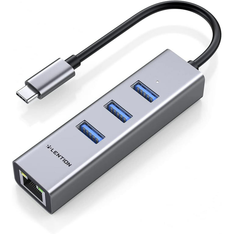 LENTION USB C Hub Ethernet Adapter,3-Port USB Hub with RJ45 10/100/1000 Gigabit Ethernet Adapter Support MacBook Pro,New Mac Air/iPad - Walmart.com