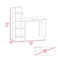 thumbnail image 2 of FM FURNITURE Tecoa Writing Desk with Three Shelves Brown Engineered Wood, 2 of 3