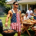 thumbnail image 5 of Fortwear Anniversary Mens American Flag Overalls Shorts Jumpsuit 4th of July Bib Coveralls, 5 of 9