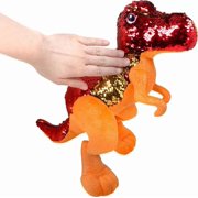 15 T-Rex Dinosaur - Reversible Sequins - Orange, Red, Gold