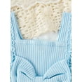 thumbnail image 5 of Suealasg Newborn Baby Girl 2Pcs Summer Outfits Lace Sleeve Round Neck Ruffle Romper with Headband Set Infant Birthday Photoshoot Clothes 0-18 Months, 5 of 8