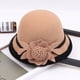 thumbnail image 3 of Sombrero de copa pequeño con flores tridimensionales, sombrero de lana de otoño e invierno, sombrero de pescador informal con forma de cúpula de estilo coreano para mujer, 3 of 6
