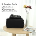 thumbnail image 5 of PiccoCasa Stretch Thick Sofa Slipcover Jacquard Couch Protector, 3 Seater (69" - 86"), Black, 5 of 6