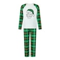 thumbnail image 2 of Christmas Pajamas for Family Long Sleeve Santa Hat Print Tops + Buffalo Plaid Pants Set Winter Sleepwear, 2 of 10