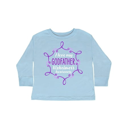 

Inktastic I Love My Godfather Alzheimer s Awareness with Purple Hearts Gift Toddler Boy or Toddler Girl Long Sleeve T-Shirt