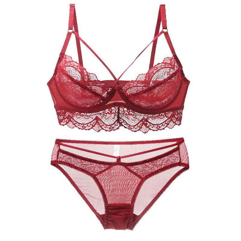 Fesfesfes Women Lingerie Sets Ladies Lingerie Set Sexy Lace Sling Bra And  Panties Summer Thin Lingerie Set On Sale 