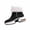 Black, variant on Cadancy Womens Winter Boots Thick Sole Plush Lining Furry Trim Warm Booties Side Zipper Snow Outdoor Anti-Slip Sude Sneakers Cold Weather Trendy Shoes