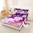 thumbnail image 2 of Metsweet Cute Unicorn King Sheets 4pcs, Cartoon Rainbow Hot Air Balloon Bedding,1 Fitted Sheet, 1 Flat Sheet and 2 Pillowcases, 2 of 5