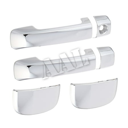 Quad Cab Chrome Door - AAL Premium Chrome Door Handle For 2007 2008 2009 2010 2011 2012 2013 2014 2015 2016 2017 Toyota Tundra 2 Doors Handle Cover Double Cab W/O Passenger Keyhole And 2 Doors For Rear Side Door