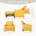 thumbnail image 2 of YODOLLA 3 in 1 Sleeper Sofa Chair with Extra Pillow and Multi-Functional Fold Out Chair Bed in Yellow, 2 of 8