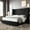 Black, variant on Merluxy Queen Bed Frame with Button Tufting Headbord,Velvet Upholstered,No Box Spring Needed,Black