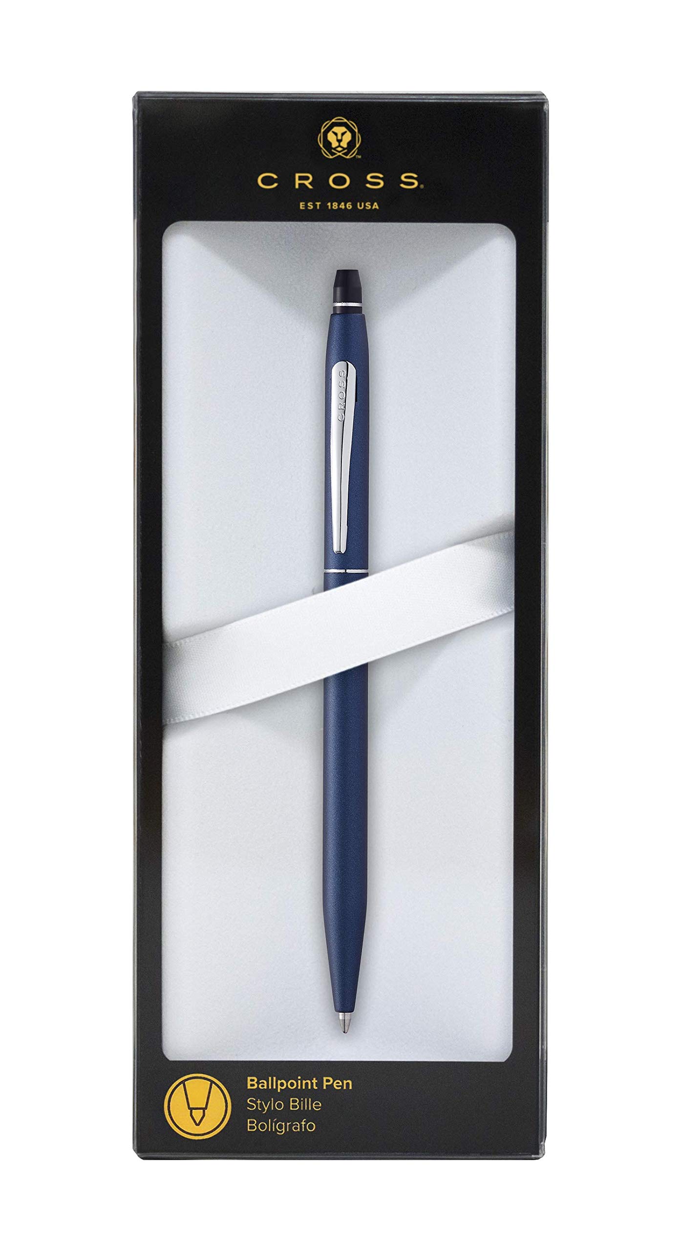 Cross Click Black Lacquer Ballpoint Pen & Midnight Blue Journal