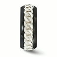 thumbnail image 3 of Edward Mirell Black Ti & Sterling Silver Beveled Casted 9mm Band Size 13, 3 of 4