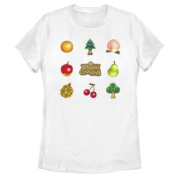 Women's Nintendo Animal Crossing Items Found Title Logo Graphic Tee White Large