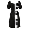 thumbnail image 5 of Piano Keyboard Sleeveless Dress Dresses gala sexy dress, 5 of 6
